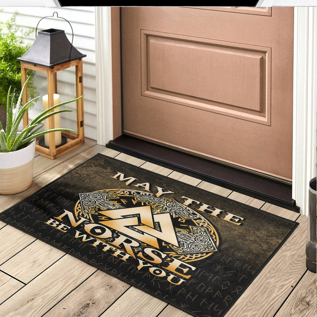 Viking Door Mat May The Norse Be With You Viking Gold Version Door Mat RLT12