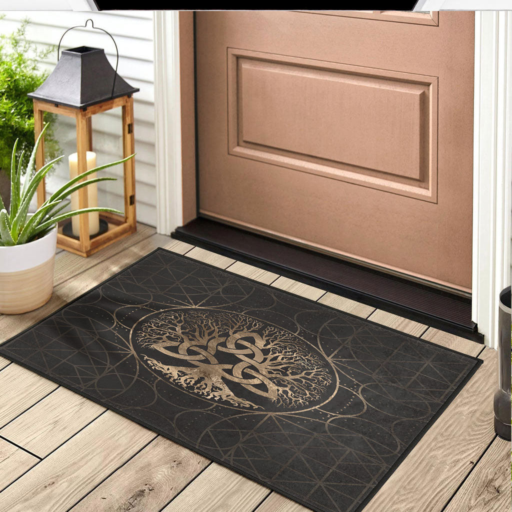 Viking Door Mat Tree Of Life Yggdrasil with Triquetra Door Mat RLT12