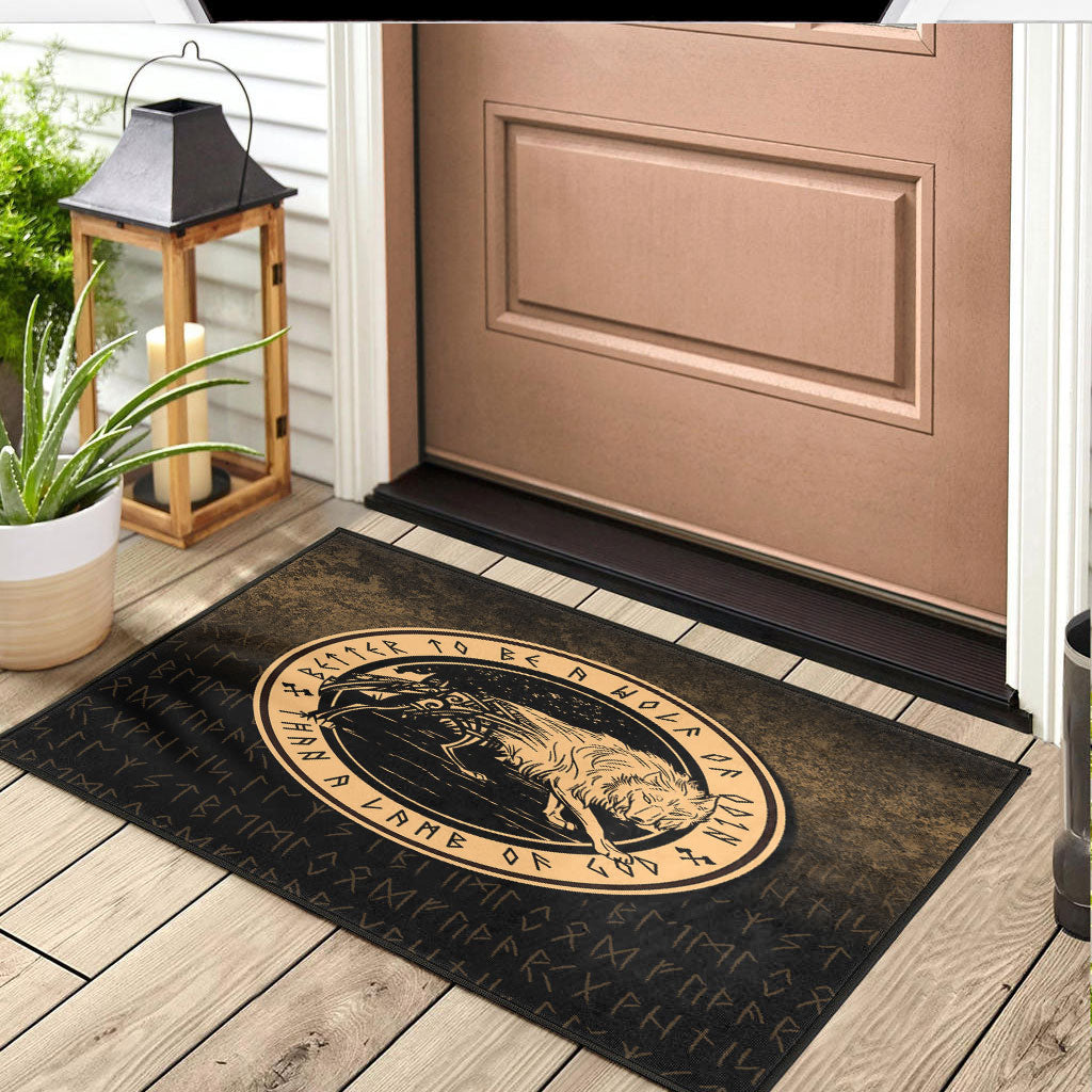Wonder Print Shop Door Mat - Wolf Of Odin - Gold Version Door Mat RLT12