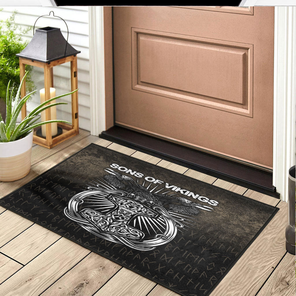 Viking Door Mat Vikings Ravens Mjolnir Door Mat RLT12