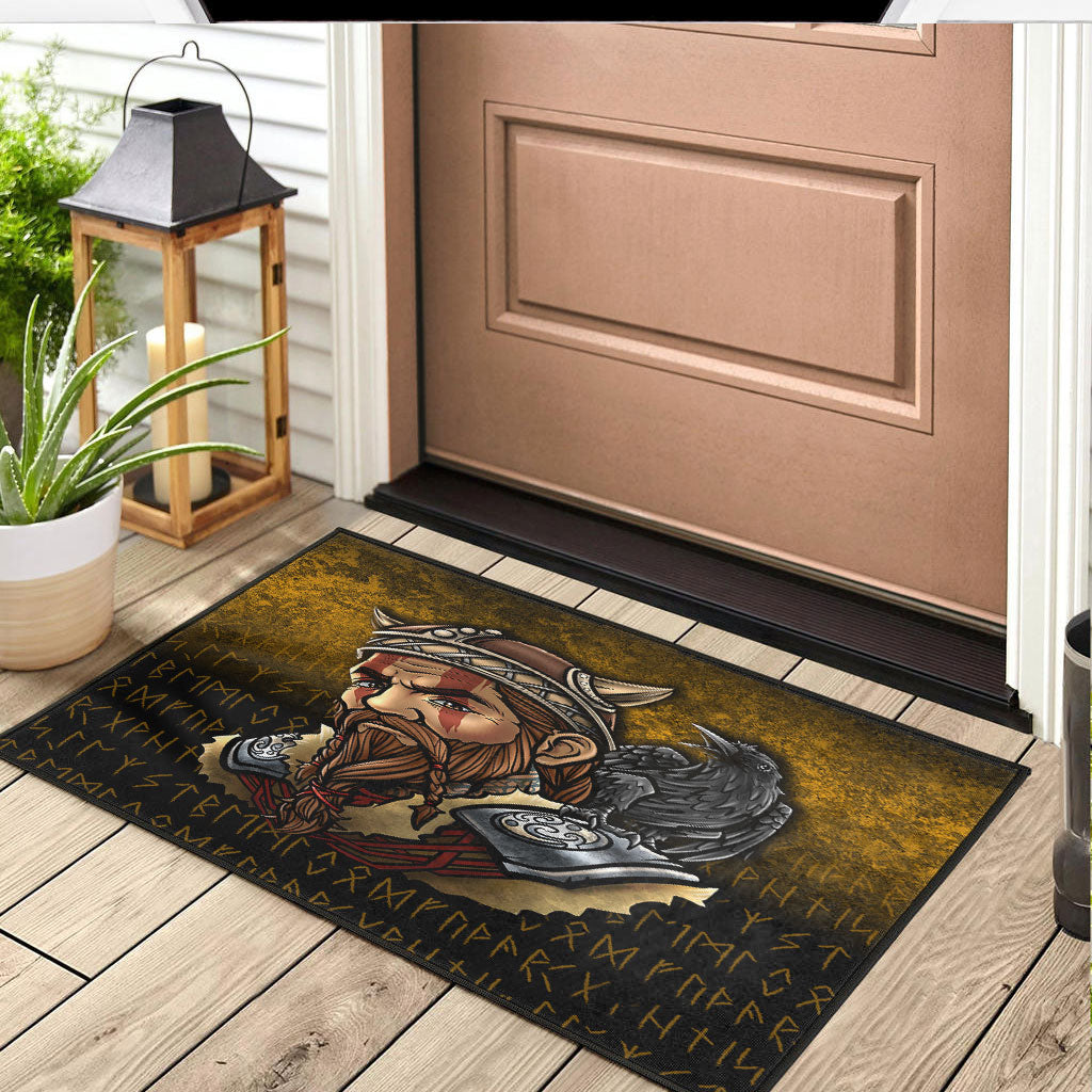 Viking Door Mat Viking Warrior Odin Valhalla Raven Door Mat RLT12