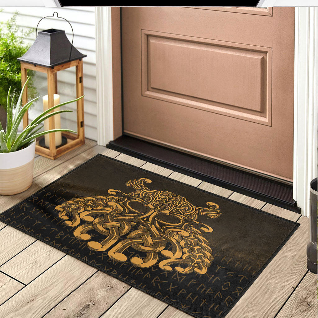 Viking Door Mat Vikings Odin Valhalla Gold Version Door Mat RLT12