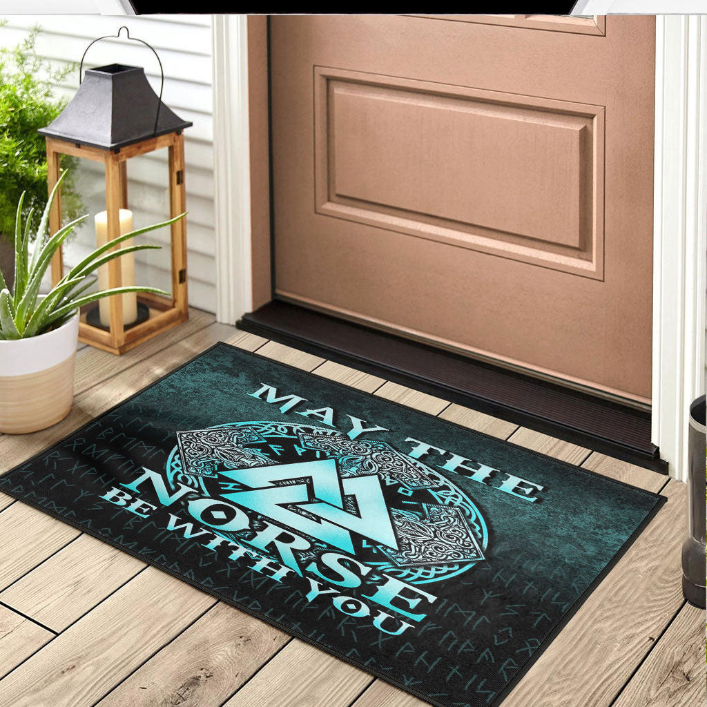 Viking Door Mat May The Norse Be With You Viking Cyan Version Door Mat RLT12