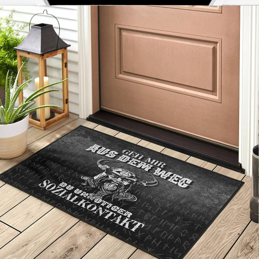 Viking Door Mat Geh mir aus dem Weg du unnotiger Sozialkontakt Door Mat RLT12