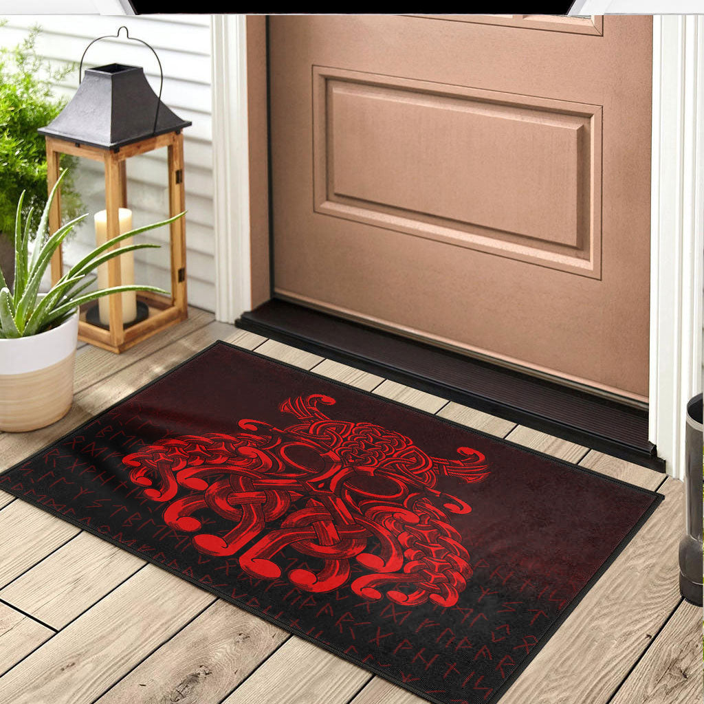 Viking Door Mat Vikings Odin Valhalla Red Version Door Mat RLT12