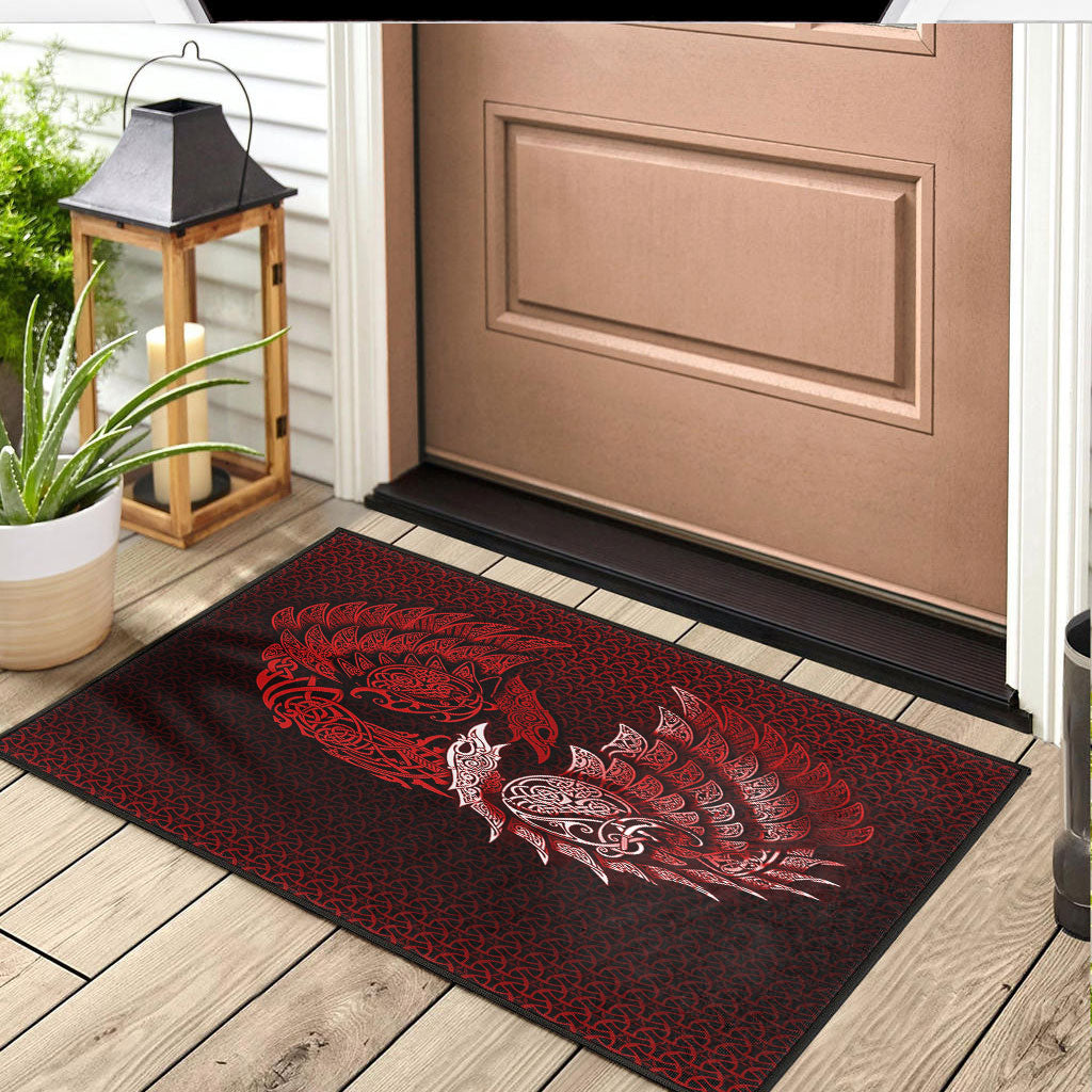 Viking Door Mat Ragnarok Huginn Muninn Red Version Door Mat RLT12