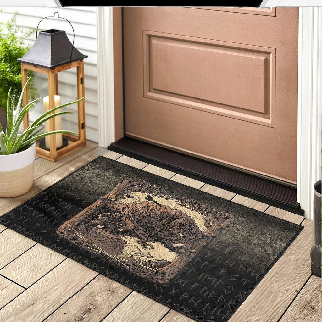 Wonder Print Door Mat - Viking-Wild-Boar Door Mat