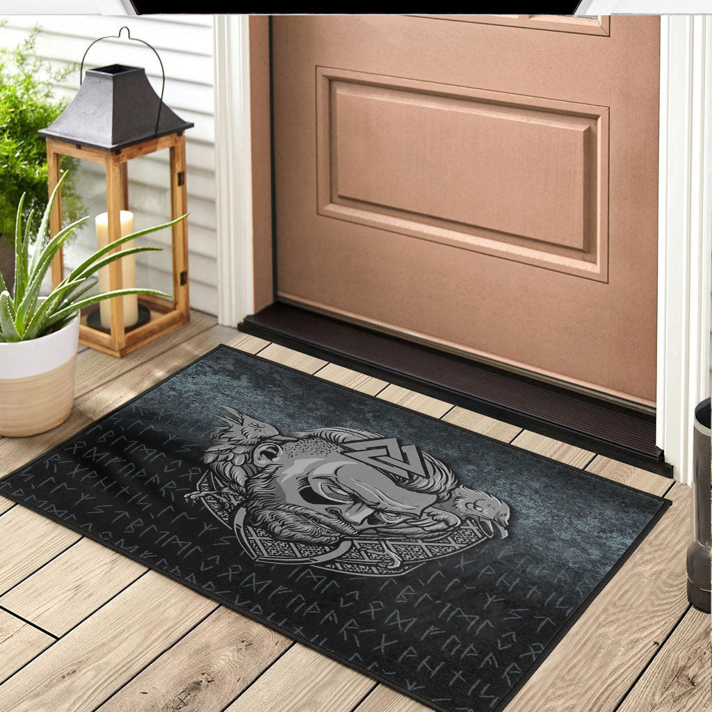 Wonder Print Shop Door Mat - Victory or Valhalla Warrior Door Mat RLT12