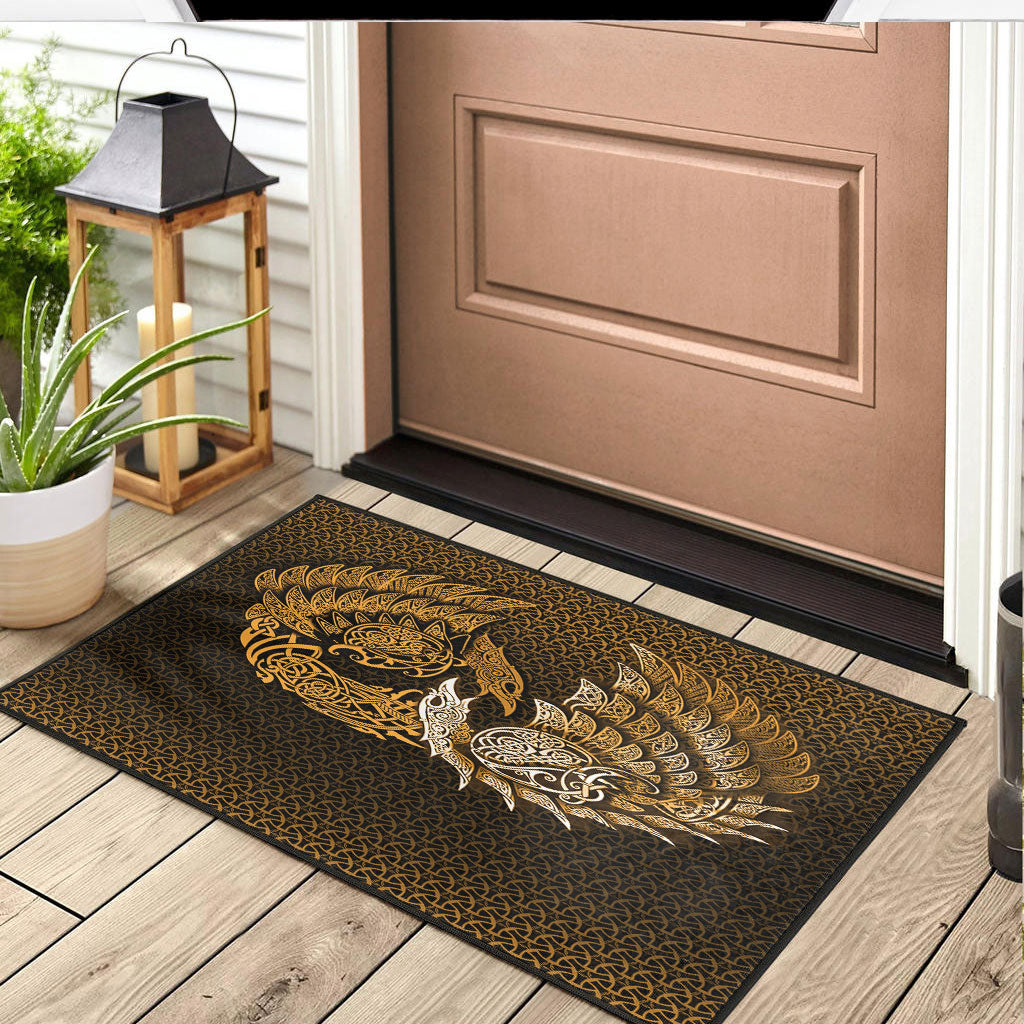 Viking Door Mat Ragnarok Huginn Muninn Gold Version Door Mat RLT12