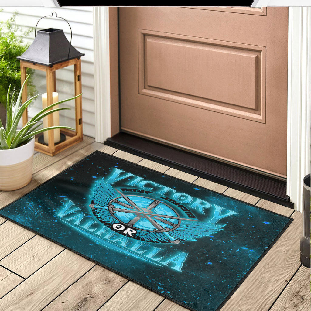 Viking Door Mat Victory Or Valhalla Cyan Style Door Mat RLT12