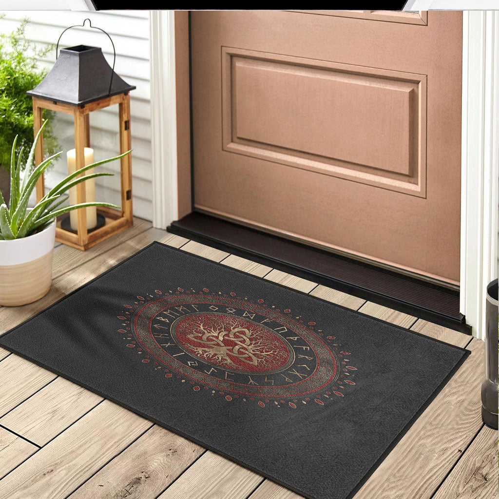 Viking Door Mat Tree Of Life with Triquetra Door Mat RLT12