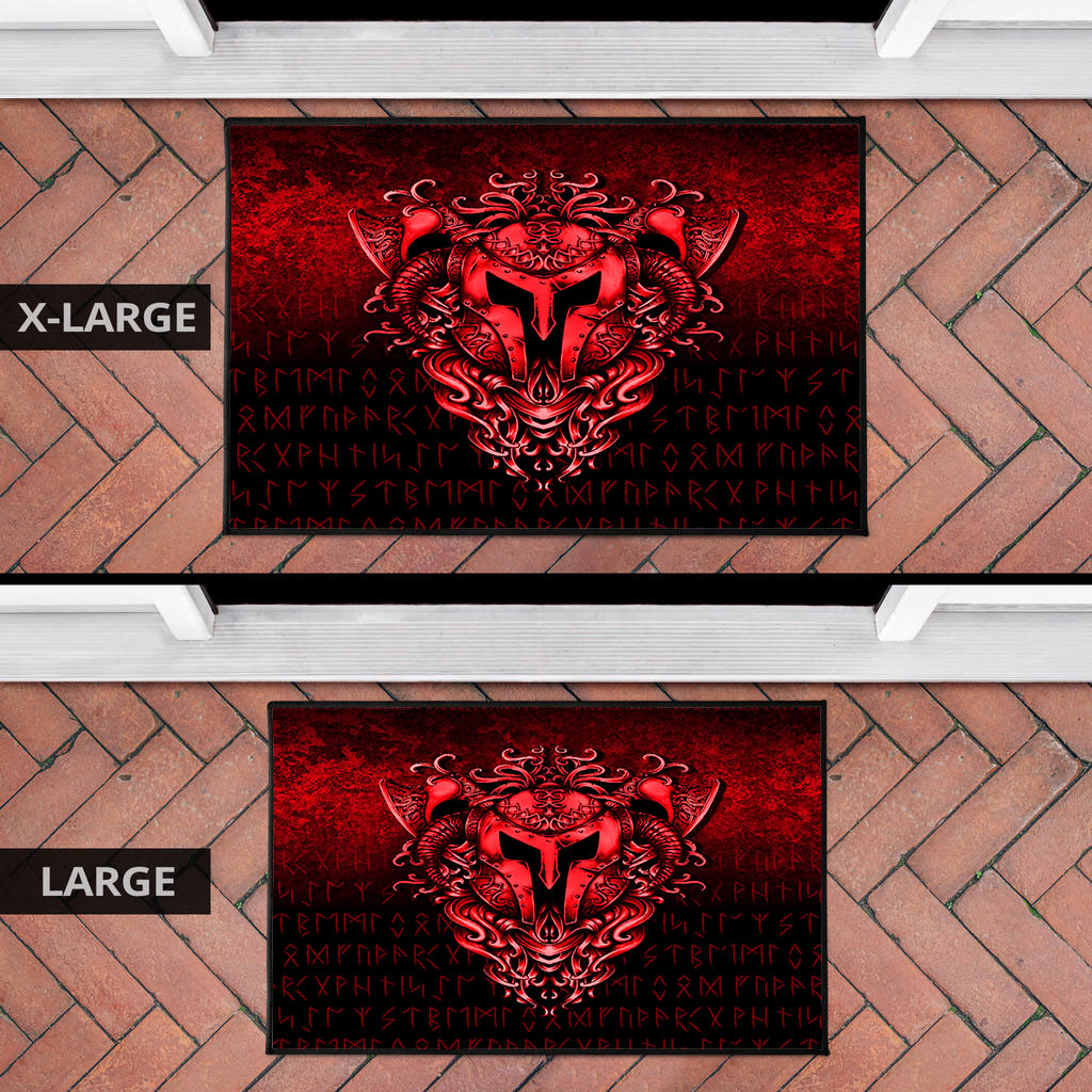 Viking Door Mat The Armor Of Viking Red Version Door Mat RLT12