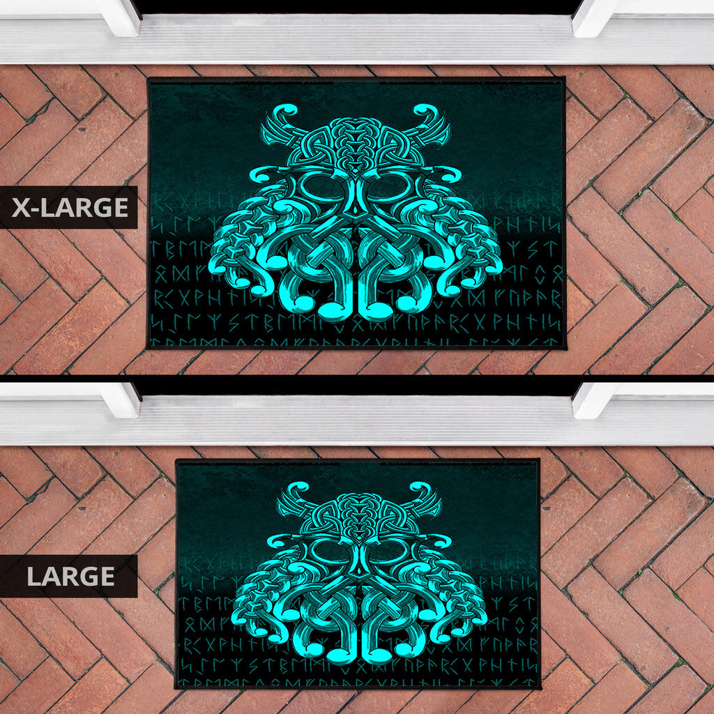 Viking Door Mat Vikings Odin Valhalla Cyan Version Door Mat RLT12