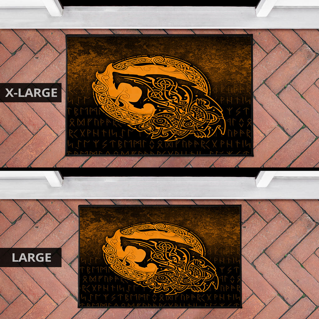 Viking Door Mat Fenrir Viking 3D Tattoo Gold Version Door Mat RLT12