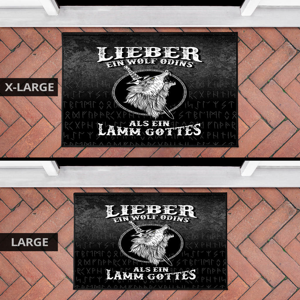 Viking Door Mat Lieber Ein Wolf Odins Als Ein Lamm Gottes Door Mat RLT12