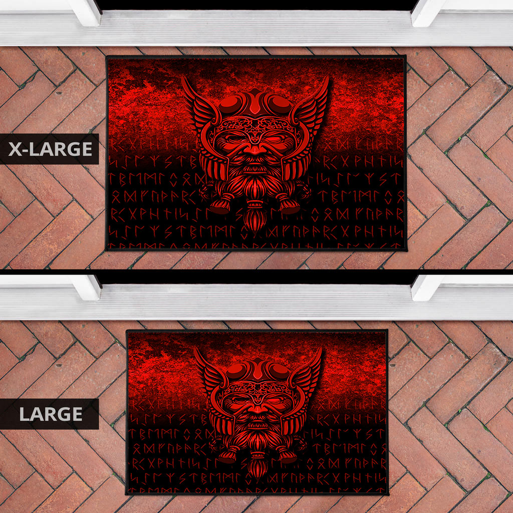 Viking Door Mat Viking Odin Allfather In Asgard Red Version Door Mat RLT12