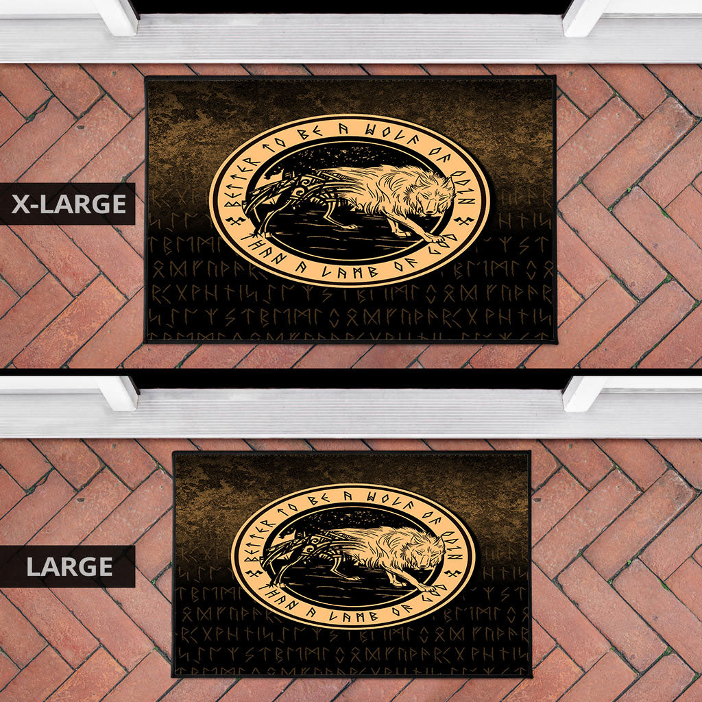 Wonder Print Shop Door Mat - Wolf Of Odin - Gold Version Door Mat RLT12