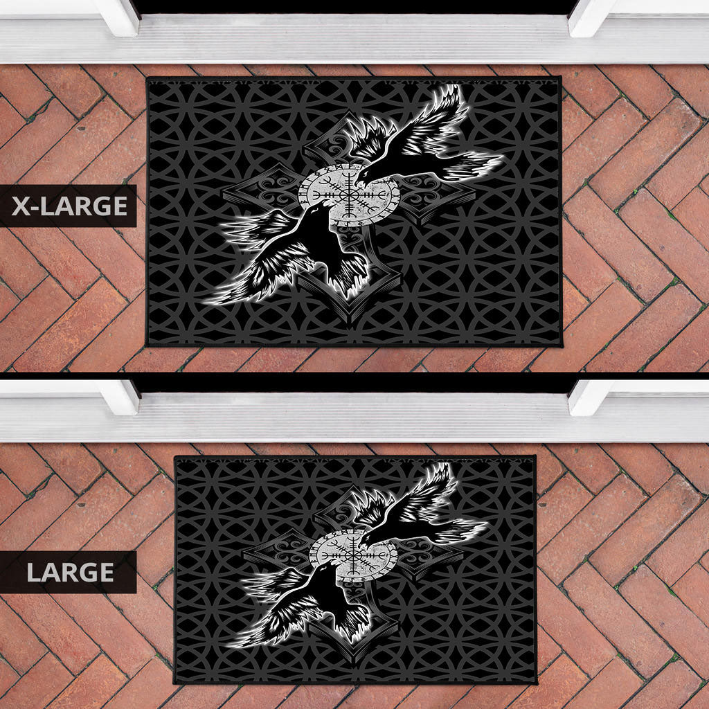 Wonder Print Door Mat - Viking Raven Cross Door Mat