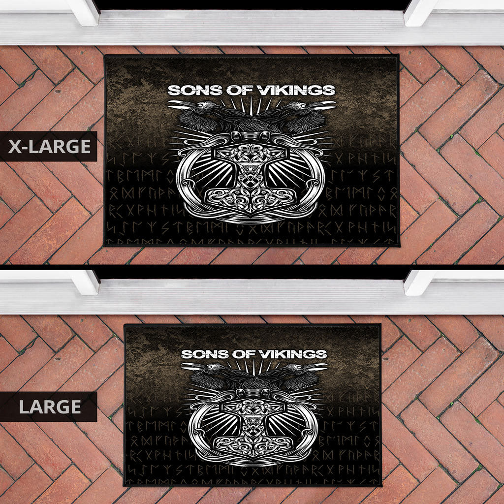 Viking Door Mat Vikings Ravens Mjolnir Door Mat RLT12