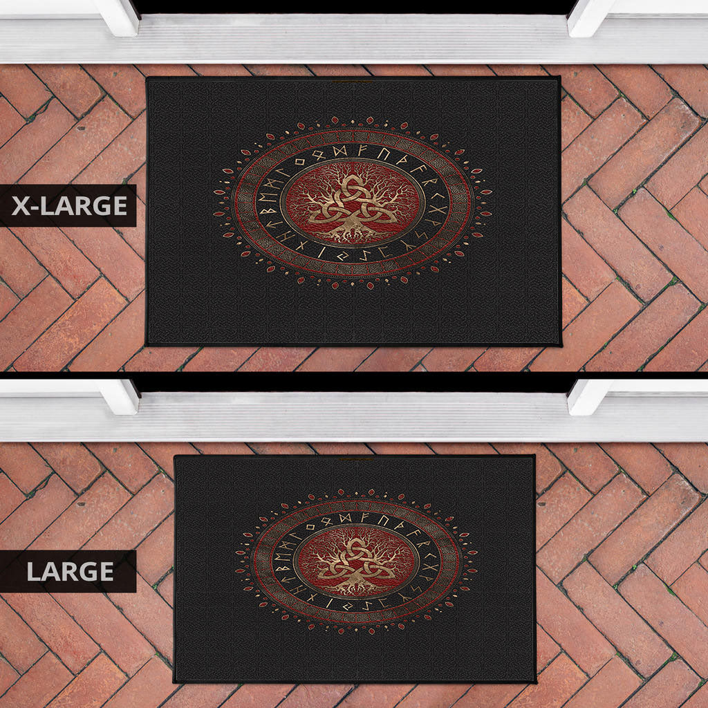 Viking Door Mat Tree Of Life with Triquetra Door Mat RLT12