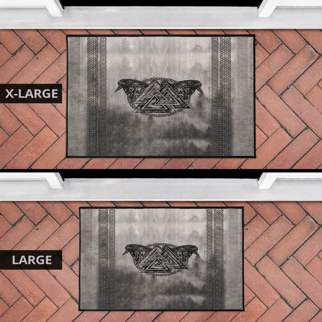 Viking Door Mat Viking Valknut and Raven Door Mat RLT12