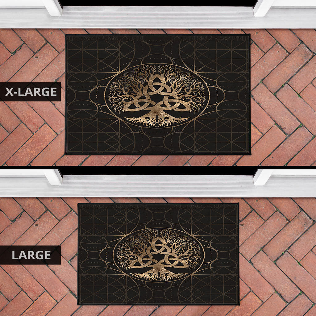 Viking Door Mat Tree Of Life Yggdrasil with Triquetra Door Mat RLT12