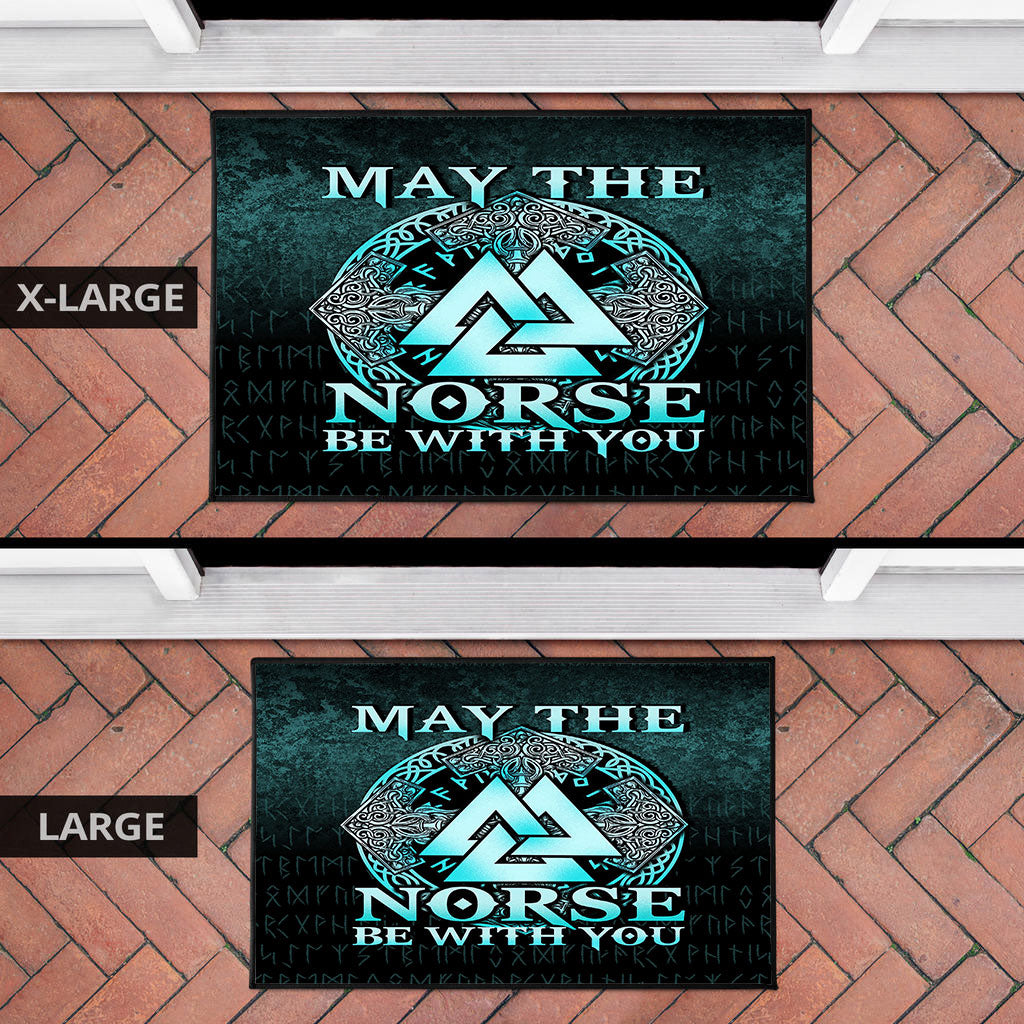 Viking Door Mat May The Norse Be With You Viking Cyan Version Door Mat RLT12