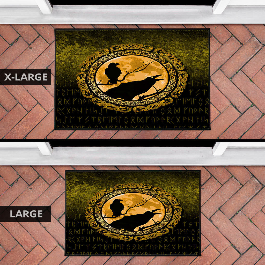 Viking Door Mat Vikings Huginn Muninn Odin Ravens Gold Version Door Mat RLT12