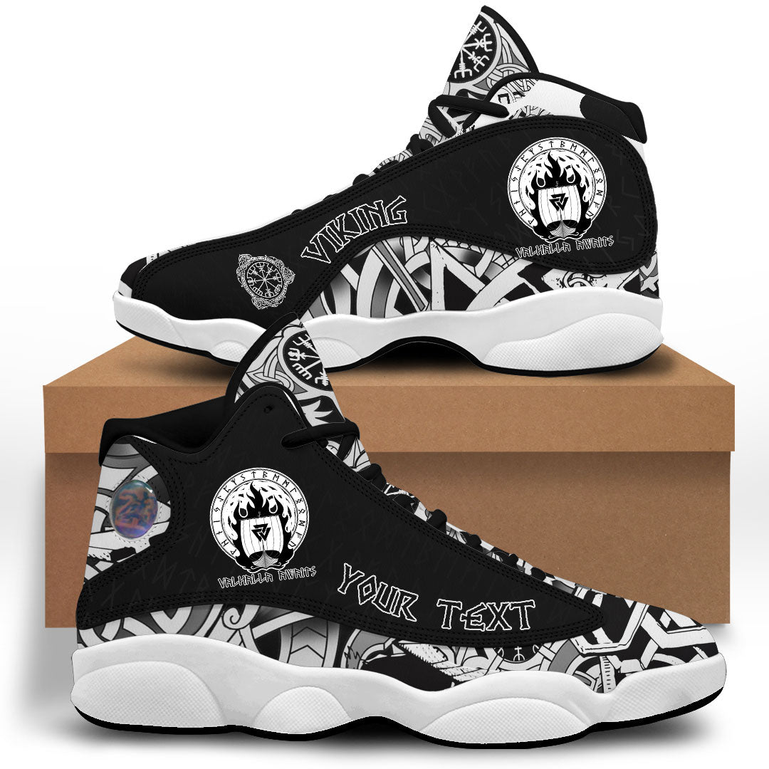 (Custom) Viking - Drakkar On Fire And Norse Runes Sneakers J13 RLT12