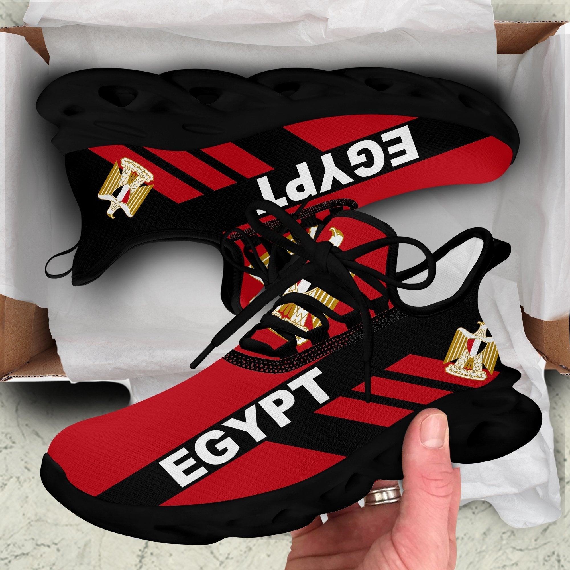 Wonder Print Shop Footwear - Egypt Stripe Style Clunky Sneakers LT10