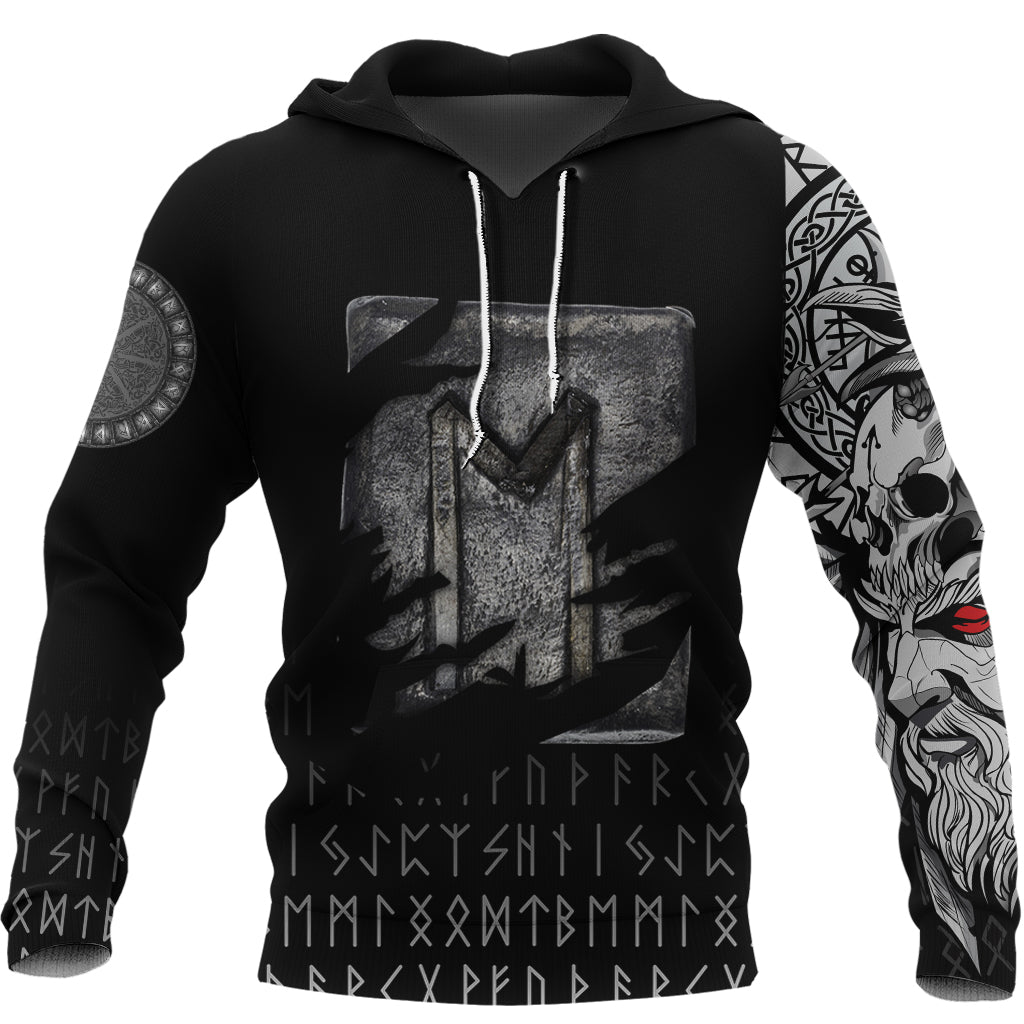 Viking Hoodie Ehwaz Norse Runes RLT12