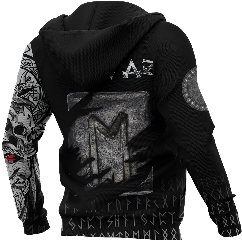 Viking Hoodie Ehwaz Norse Runes RLT12