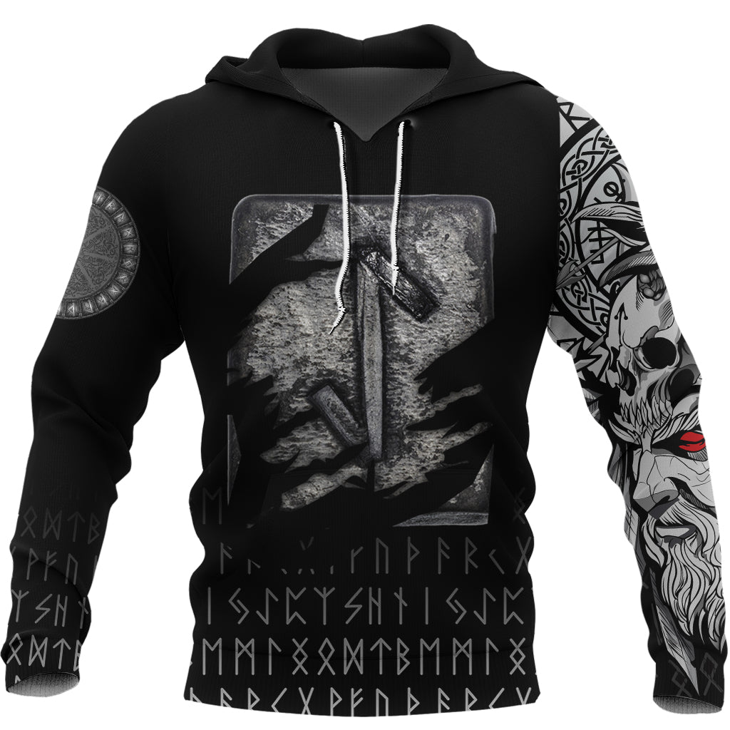 Viking Hoodie Eihwaz Norse Runes RLT12