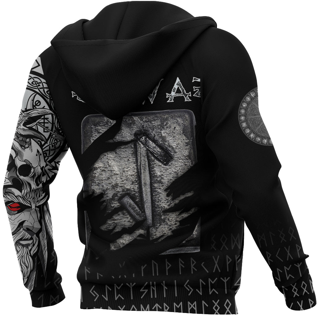 Viking Hoodie Eihwaz Norse Runes RLT12