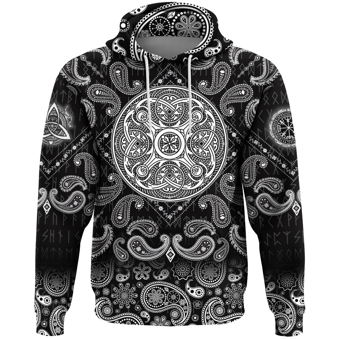 Viking Hoodie Element Of The Vikings with Bandana Paisley Style RLT12
