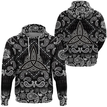 Viking Hoodie Elements Of The Nature Amulet Of Vikings with Bandana Paisley Style RLT12