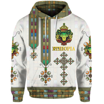 Ethiopia Hoodie Ethiopian Lion Of Judah Tibeb Style LT9