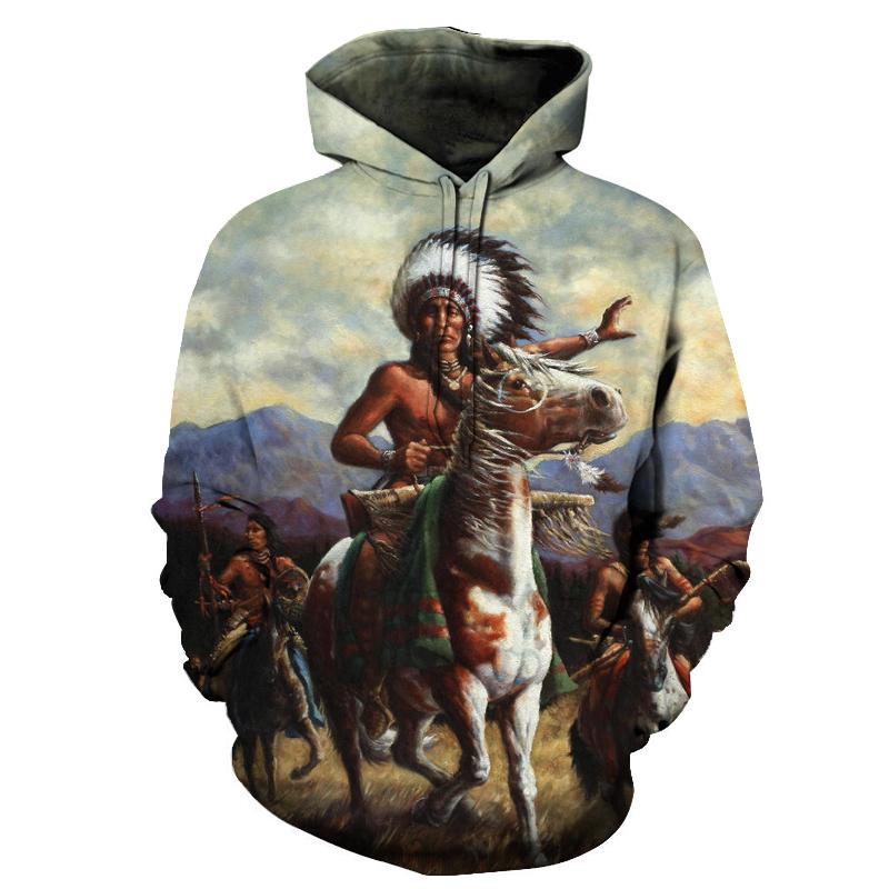 Tribal Warrior Native American All Over Hoodie LT10