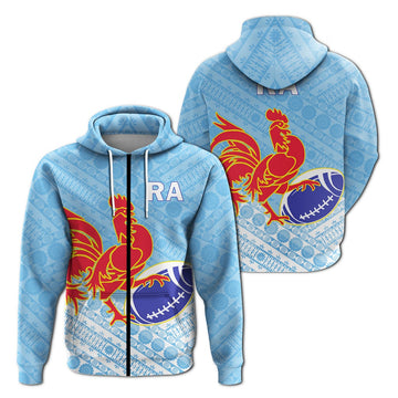 Ra Rugby Union Fiji Zip Hoodie Tapa Pattern LT12