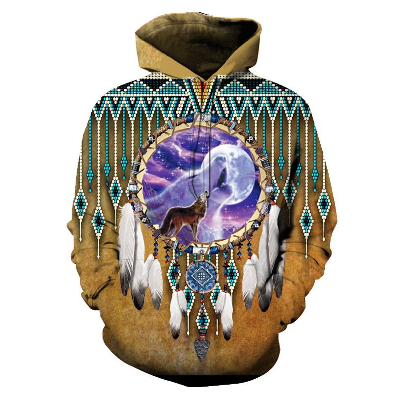 Wolf Dreamcatcher Native American Hoodie LT10