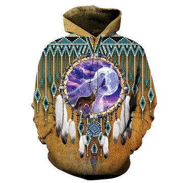Wolf Dreamcatcher Native American Hoodie LT10