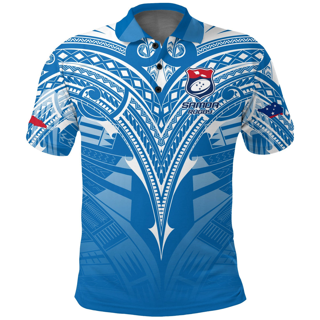 Custom Samoa Rugby Toa Samoa Blue Style Polo Shirt LT2