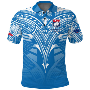 Custom Samoa Rugby Toa Samoa Blue Style Polo Shirt LT2