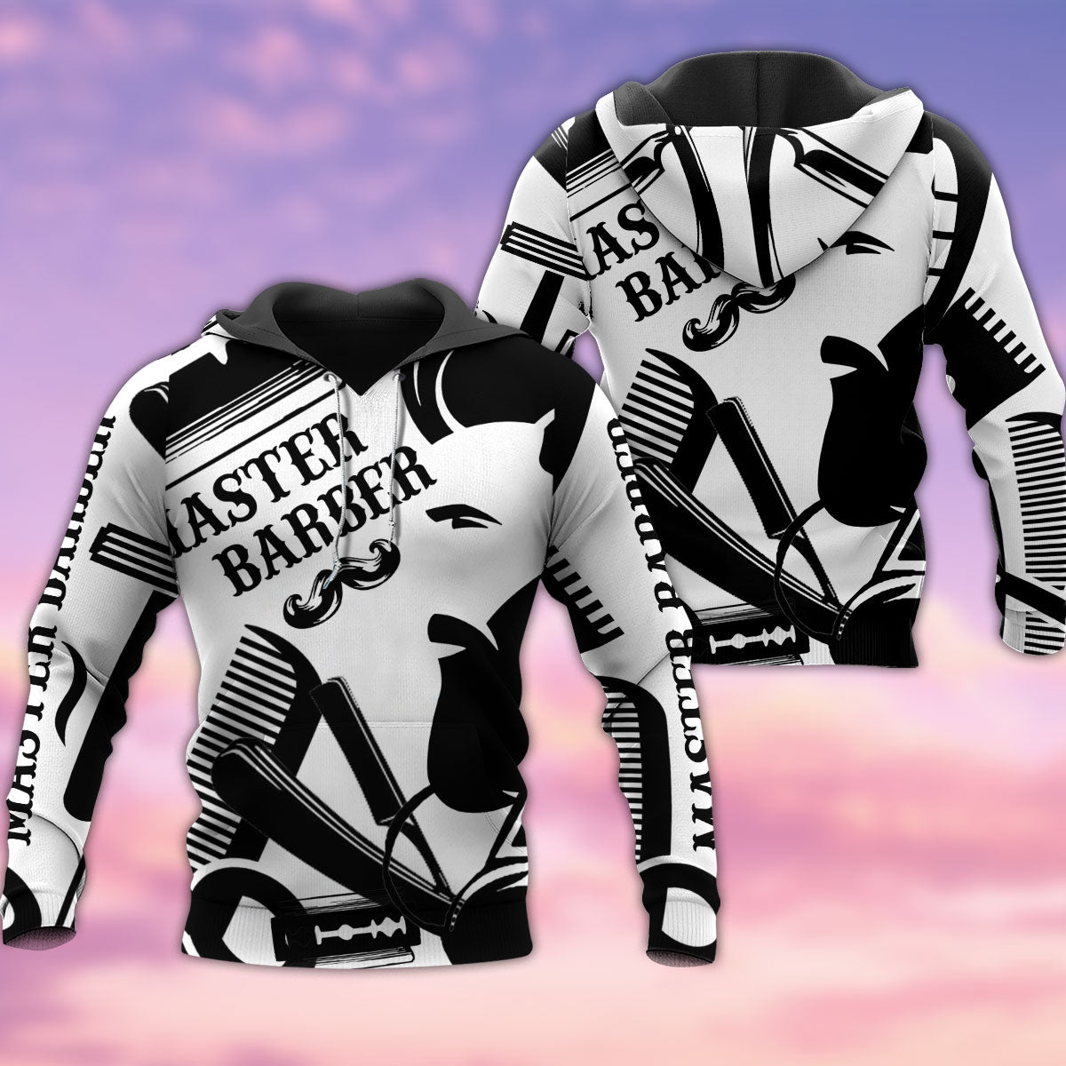 Barber Black And White Style Hoodie