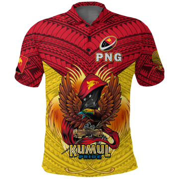 Custom Papua New Guinea Rugby Kumul Pride Polo Shirt LT2
