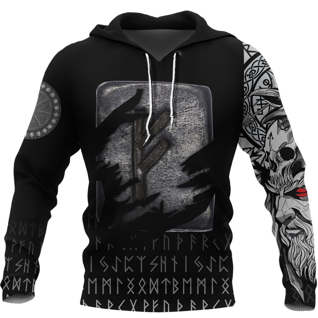 Viking Hoodie Fehu Norse Runes RLT12