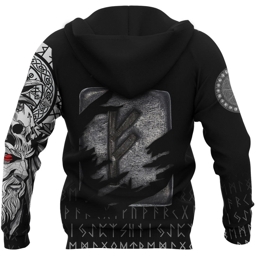 Viking Hoodie Fehu Norse Runes RLT12