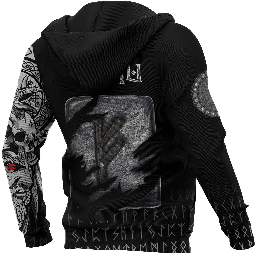 Viking Hoodie Fehu Norse Runes RLT12