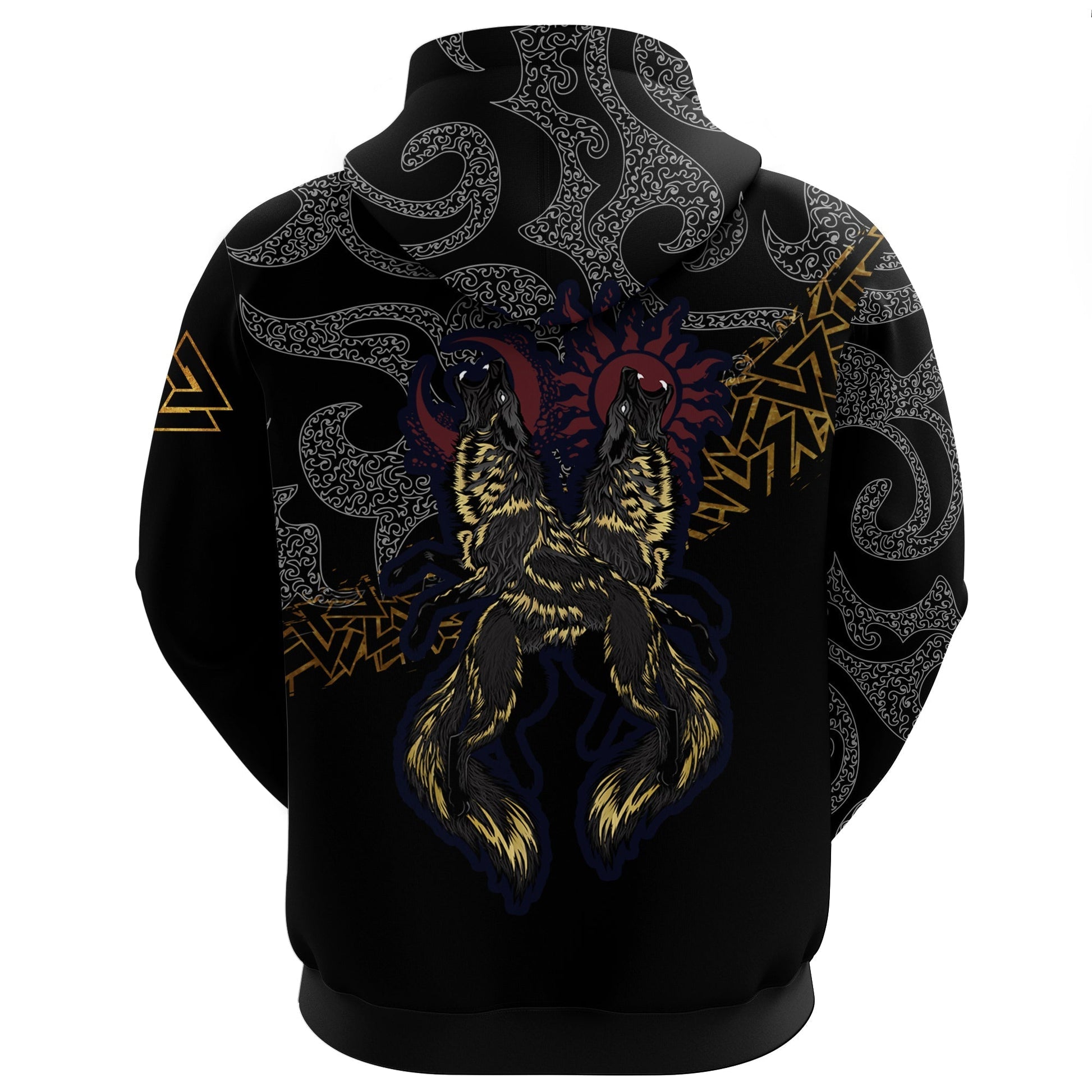 Viking Hoodie Viking Wolfs Skoll and Hati RLT12