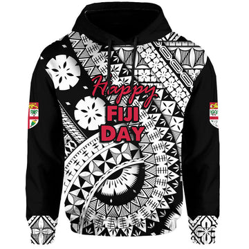 Custom Personalised Fiji Day Hoodie Masi Kesa Black Style LT9
